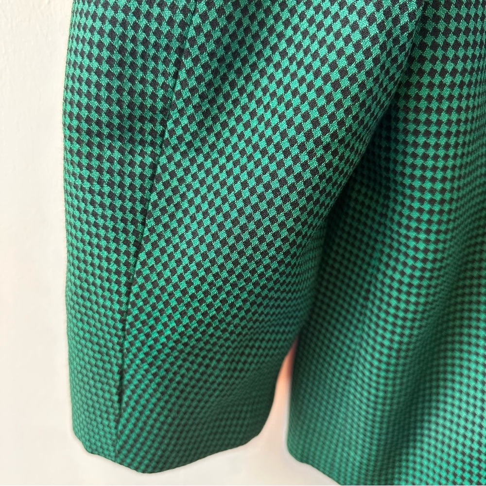 Pendleton 100% Virgin Wool Kelly Green Houndstooth Blazer 20W - Picture 7 of 8